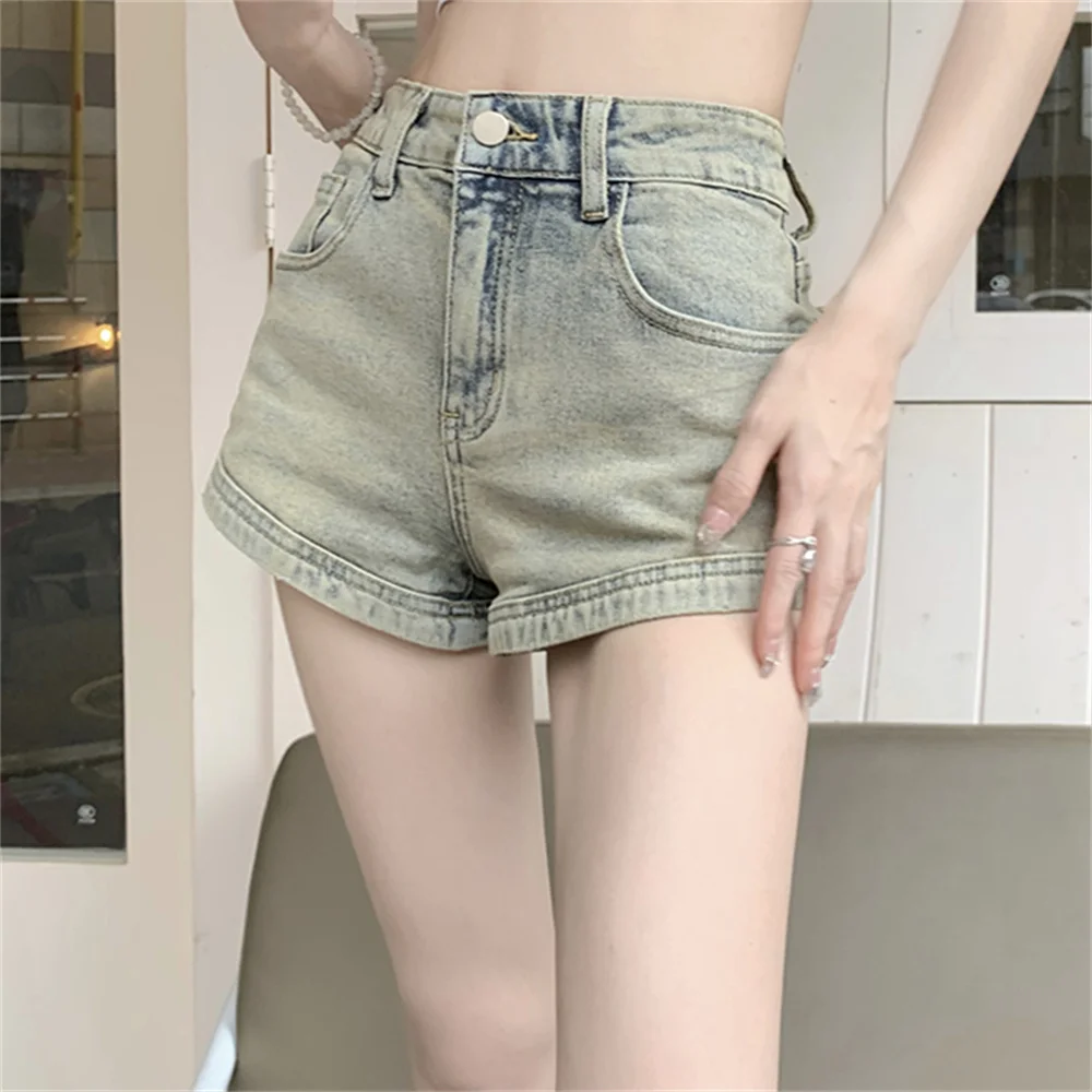 

PLAMTEE уличная одежда, джинсовые шорты, женские Сексуальные облегающие новые летние универсальные винтажные женские офисные женские пляжные шорты с высокой талией