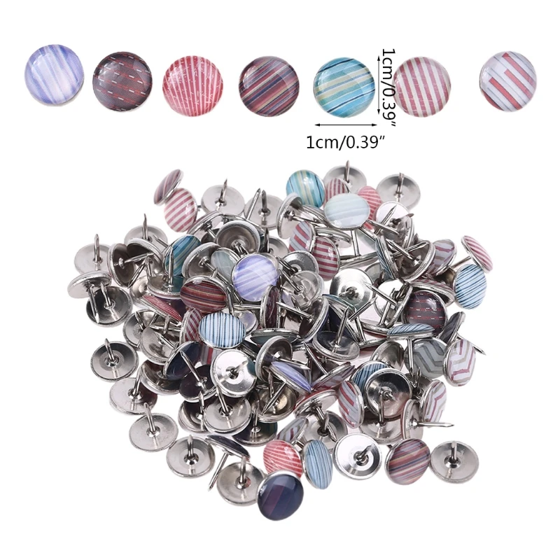120pcs 10mm Pushpins Colorful Thumbtack for Photos Bulletin Board Wall Maps School Office Decorative
