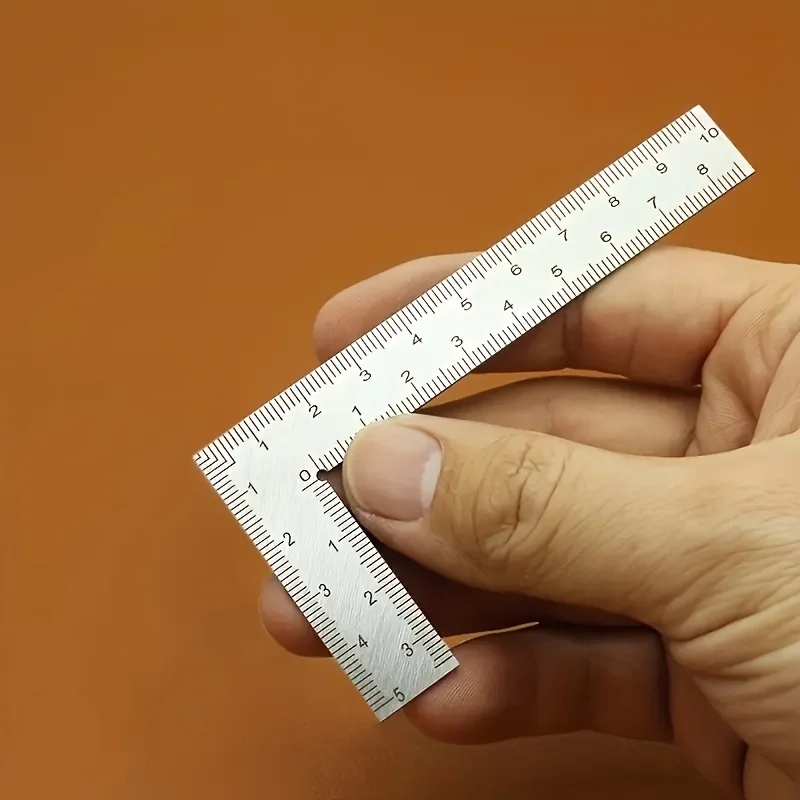 Mini stainless steel L-shaped double-sided precision scale high-precision measuring tool for leather design and metal materi