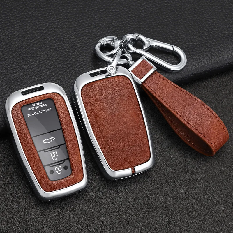 

Car Remote Key Cover Case Holder For Toyota CHR Prado 2017 2018 Crown Prius Camry Corolla RAV4 2017 2018 2019 2020 Accessories
