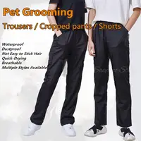 Anti-static Waterproof Pet Groomer Work Clothes Trousers Dog Cat Hairdressing Beauty Work Clothes Cropped Pants Shorts G0704 1