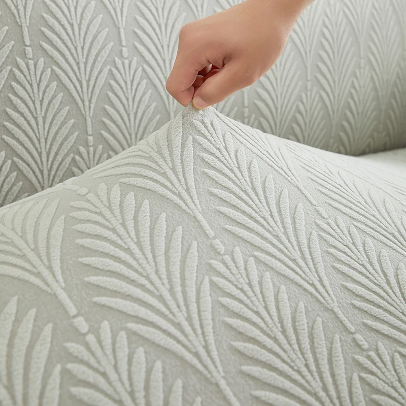 1 PC Jacquard Sofa Cover With Skirt Splash Can Be Easily Removed Couch Cover Protector Of Bench With Armrest Plant Pattern_voghion.com