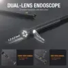 TESLONG NTS500 5.0 LCD Screen 5.5mm Dual Lens Industrial Endoscope Camera 1080P IP67 Pipe Car Inspection Borescope 32GB 4