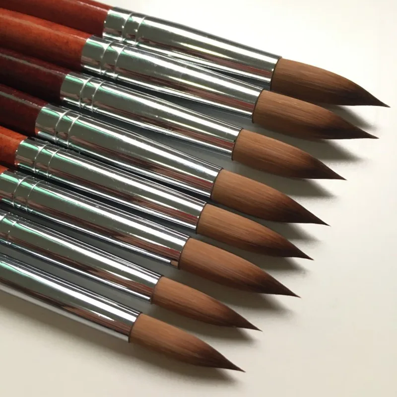 1PCS 100% Kolinsky Sable Acrylic Nail Art Brush No. 10#12#14#16#18#20#22#24 UV Gel Carving Pen Liquid Powder DIY Nails Drawing 3