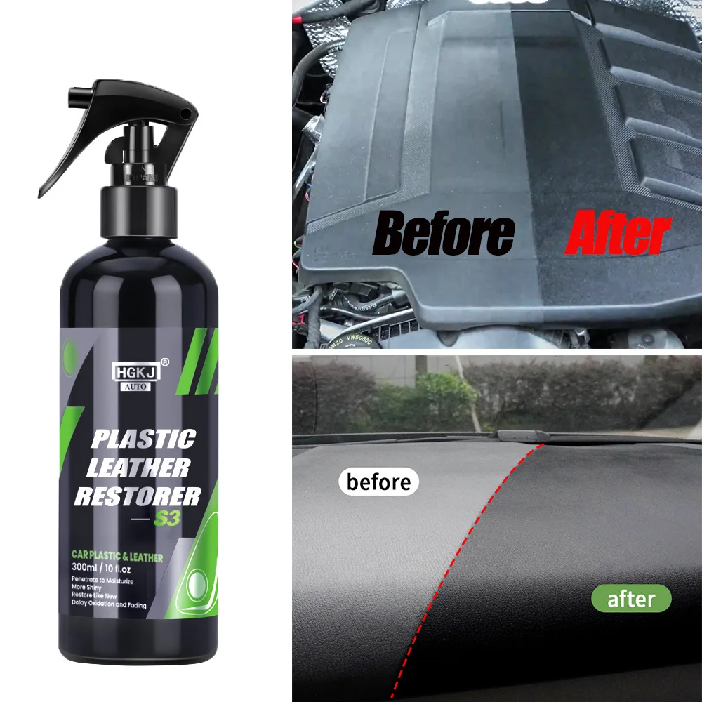 Car Interior Plastic Leather Cleaner Detailer Hgkj S3 Plastic Leather Restorer Quick Coat For