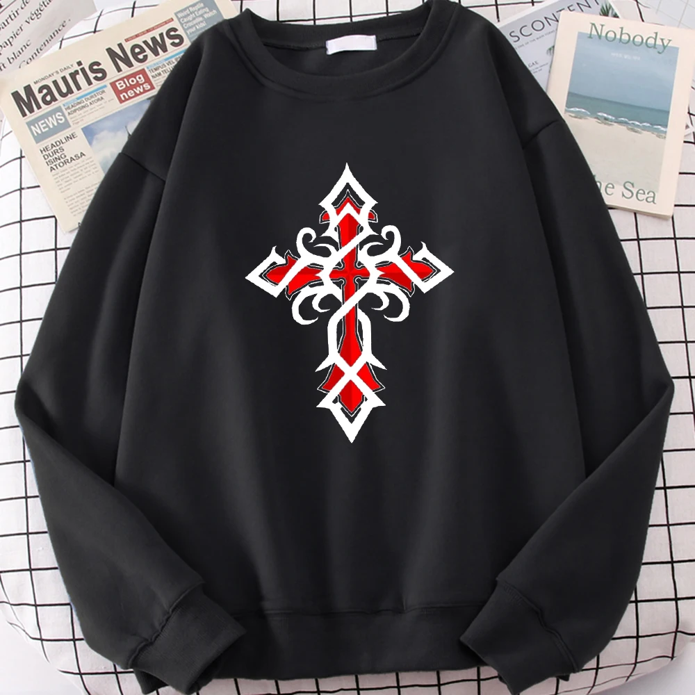 

Женское худи в стиле Харадзюку, модное худи в готическом стиле с принтом Креста, модель Y2K на осень/зиму, 2023