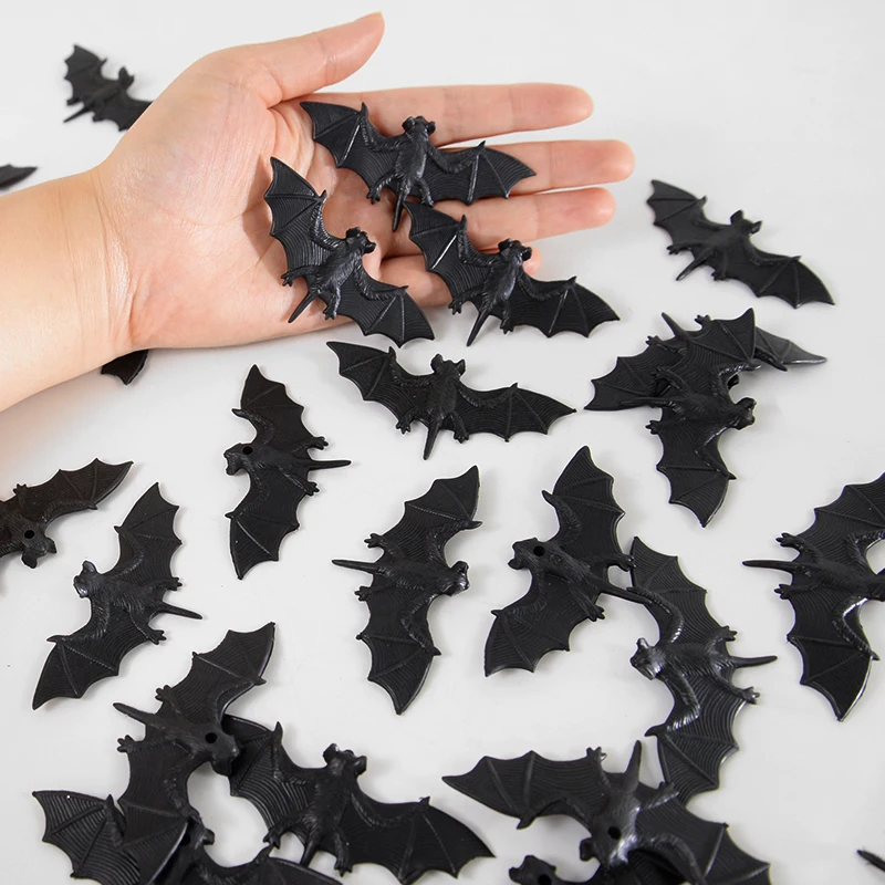 Halloween Dekoration schwarz gefälschte Fledermaus gruselige Simulation Kunststoff Spinne Insekt für Halloween Party Spinnennetz Dekor Requisiten Trick Spielzeug – Detail 19