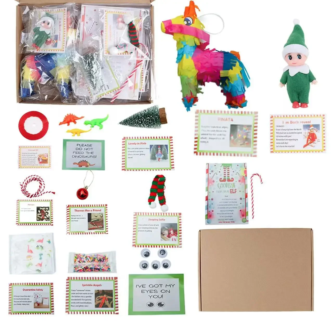 Elf Kit 12/24 Days Of Christmas Countdown Gift Set Days Of Elf Magic Creative Gift Sets Blinds Box Toy Props New Fun Random