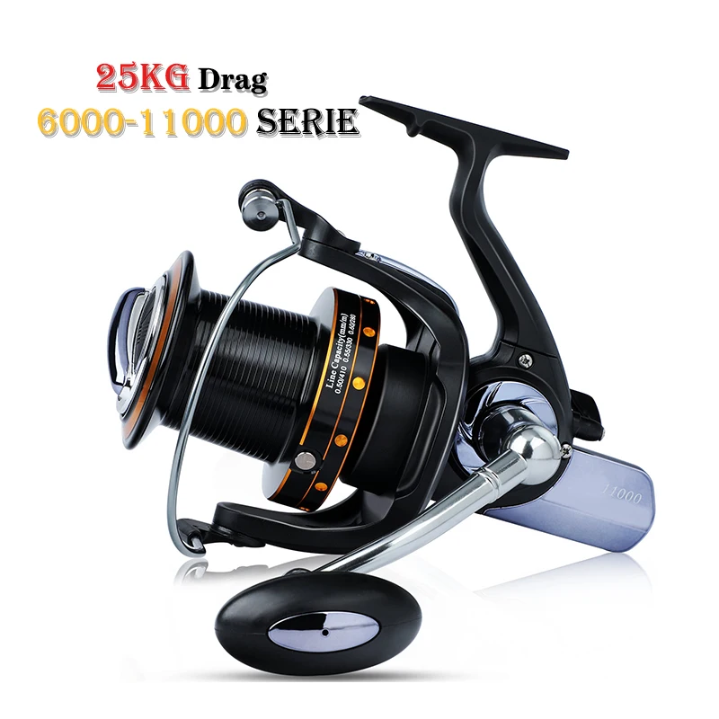 

Spinning Fishing Reel 13+1BB Bearings 4.1:1 5.2:1 Gear Ratio Guide Rod Distant Wheel Reels 25KG Drag Power Sea Spinning Reel