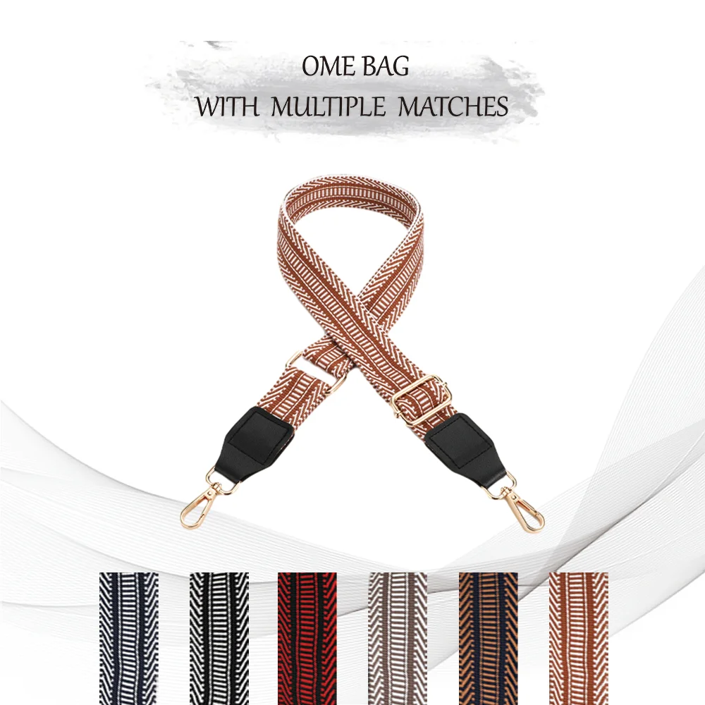 New Shoulder Strap Wider Adjustable Colorful Stripe Pattern Ladies Crossbody DIY Thickened Fashion Nylon Bag Strap Accessories new shoulder strap wider adjustable colorful stripe pattern ladies crossbody diy thickened fashion nylon bag strap accessories