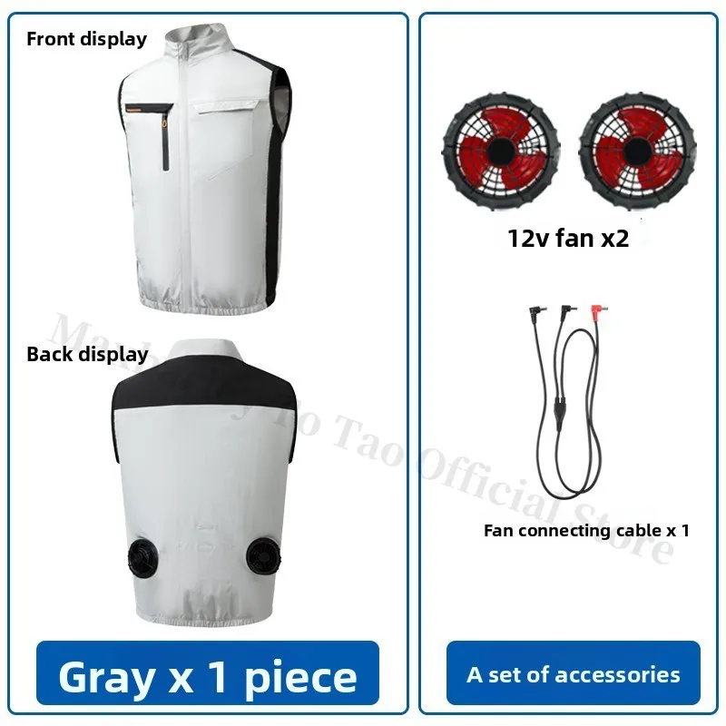 COMXZ 2025 Summer Cooling Vest Men Sleeveless Work Jacket with Fan Outdoor High Temperature Sun Protection USB Rechargeable