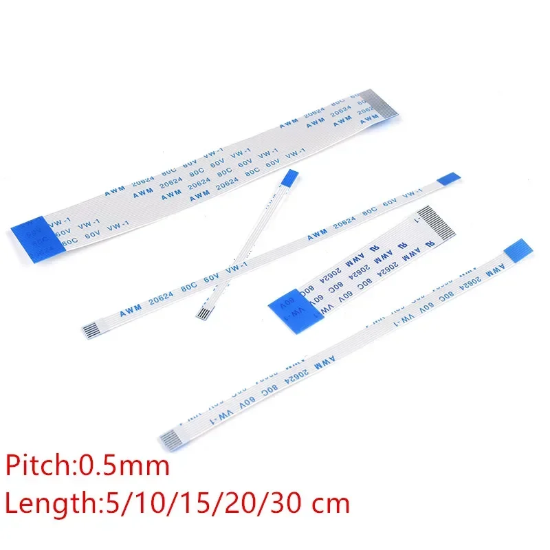 Flat Flexible Cable AWM 20624 80C 60V VW-1 0.5MM 4 5 6 8 10 12 14 16 18 20 24 26 30 32 34 36 38 40 45 50 54 60 Pin 10PCS