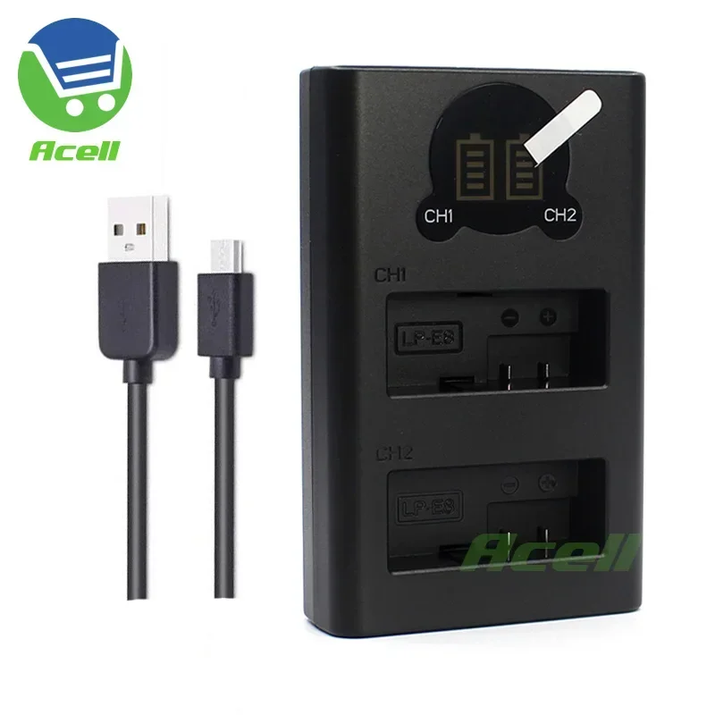 Lp-E8 Doppio Caricatore Per Canon Eos 700D 650D 600D 550D Eos Rebel T5I T4I T3I T2I Fotocamera Sostituire Lc-E8C Lc-E8E