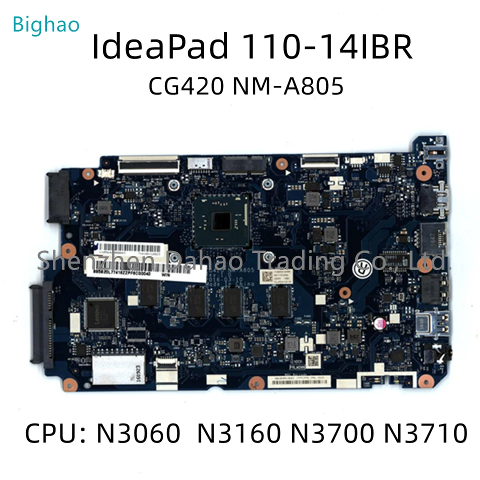 Placa-mãe do Portátil para Lenovo Ideapad 11014ibr Cg420 Nm-a805 N3060 N3710 2gb 4gb Ram Fru:5b20l77418 5b20l77419 5b20l45739