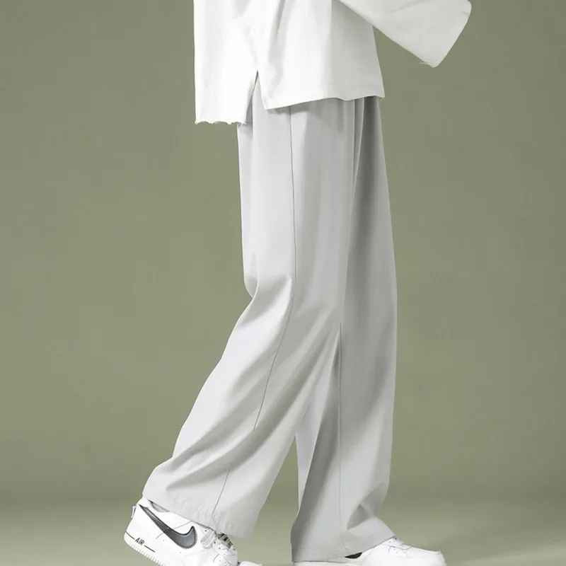 Spring Autumn KPOP Fashion Style Harajuku Slim Fit Trousers Loose All Match Sport Casual Pants Solid Pockets Straight Leg Pants