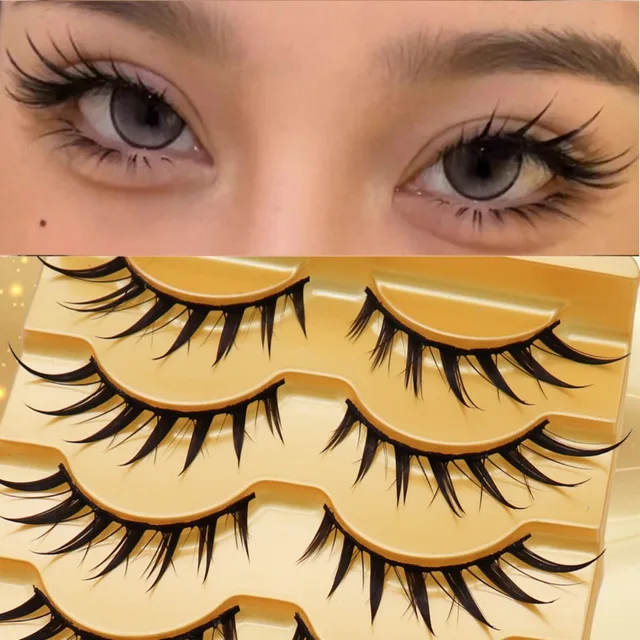 Manga Lashes Cat Eye Fox line Lashes 3D Natural False Lashes Fluffy Soft Cross Wispy Natural Eyelash Extension Makeup New