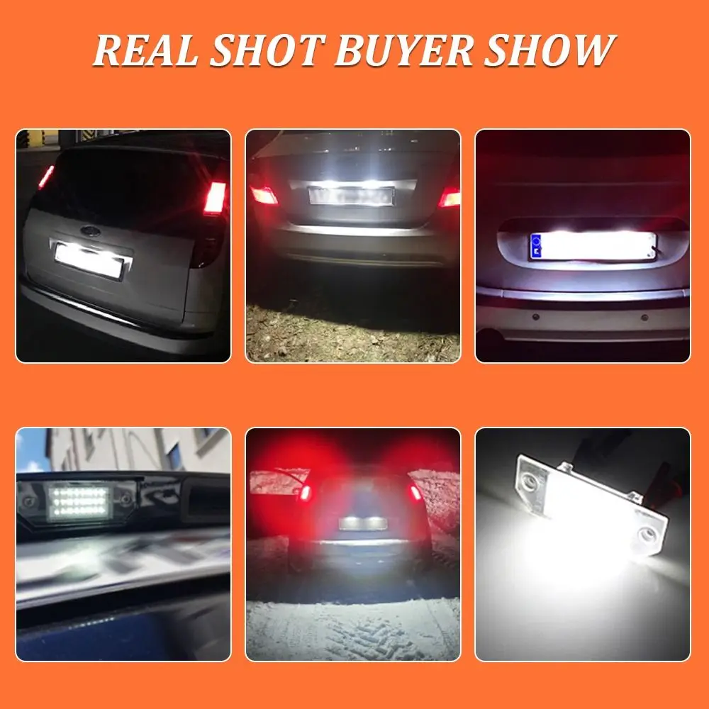High Power SMD LEDs Car License Number Plate Lights Lamp For Ford Focus C-MAX 03- Ford Focus MK2 03-08 White 6500K