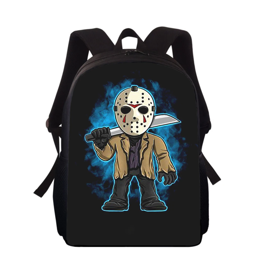 Jason Voorhees 15” 3D Print Kids Backpack Primary School Bags for Boys Girls Back Pack Students School Book Bags