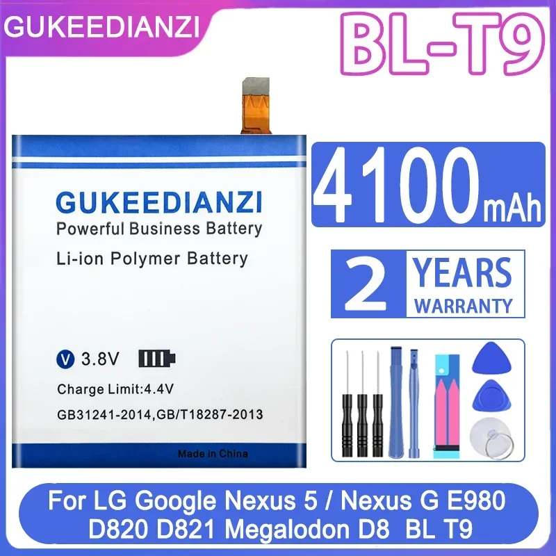 Gukeedianzi 4100Mah Batteria Di Ricambio Per Telefono Per Lg Google Per Nexus 5 Per Nexus5 E980 Per Nexus G D820 D821 Bl-T9 Blt9 + Tools