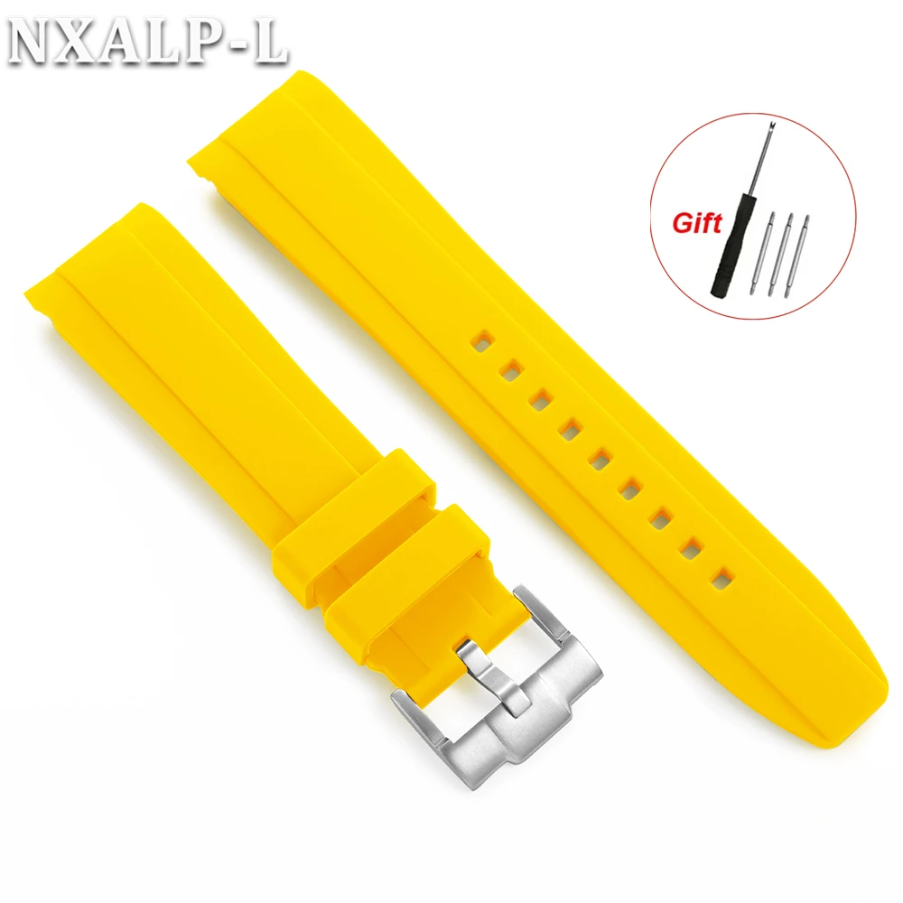 Soft Silicone Curved End Waterproof Watch Band Bracelet