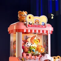 Small Claw Machine Household Indoor Mini Coin Operated Gaming Machine Doll Egg Twisting Machine Girl's Birthday Gift Prize Toys 2