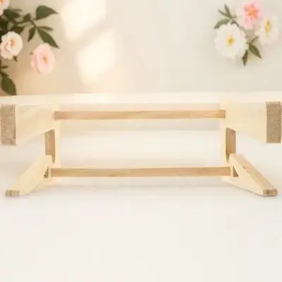 나무 노트북 스탠드 휴대용 노트북 라이저 홀더 책상용 안정적인 높이 조절 지원 노트북 방열 인체공학적 디자인