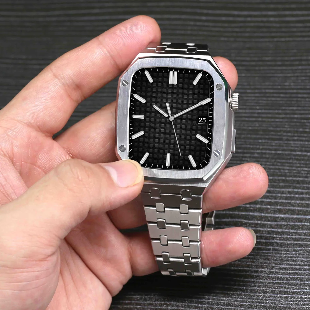 44 45mm シルバー apple watch メタルバンド カスタム 金属 44 45mm シルバー apple watch メタルバンド カスタム 金属