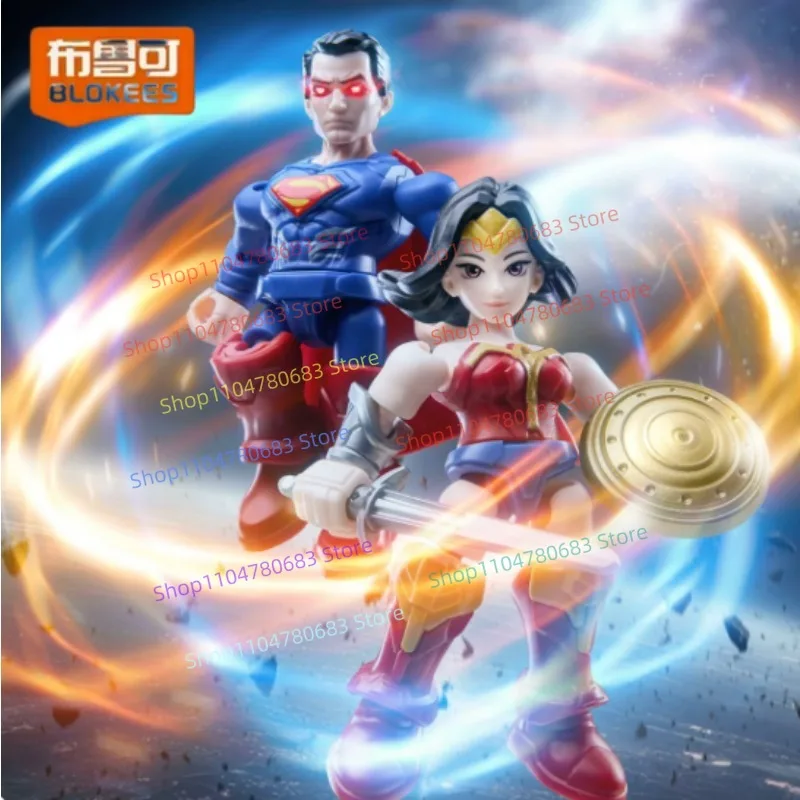 BLOKEES DC 디펜더 버전 2 저스티스 리그 블라인드 박스 장난감 배트맨 슈퍼맨 애니메이션 액션 피규어 수집 모델 생일 선물