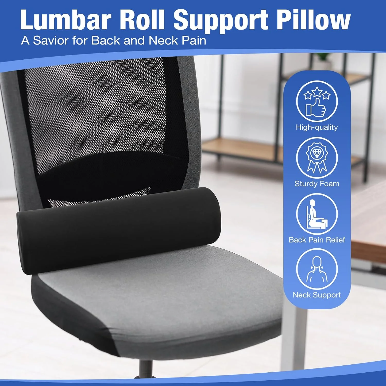 Back Support Cushion Waist Pillow Auto Seat Back Memory Foam Lumbar Support Car Chair Office Accessories