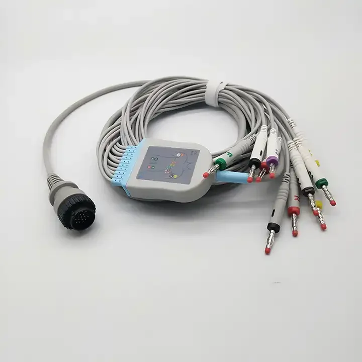 

16 pin AHA/IEC kanz Cardioline Delta ekg cable,3.6m,banana