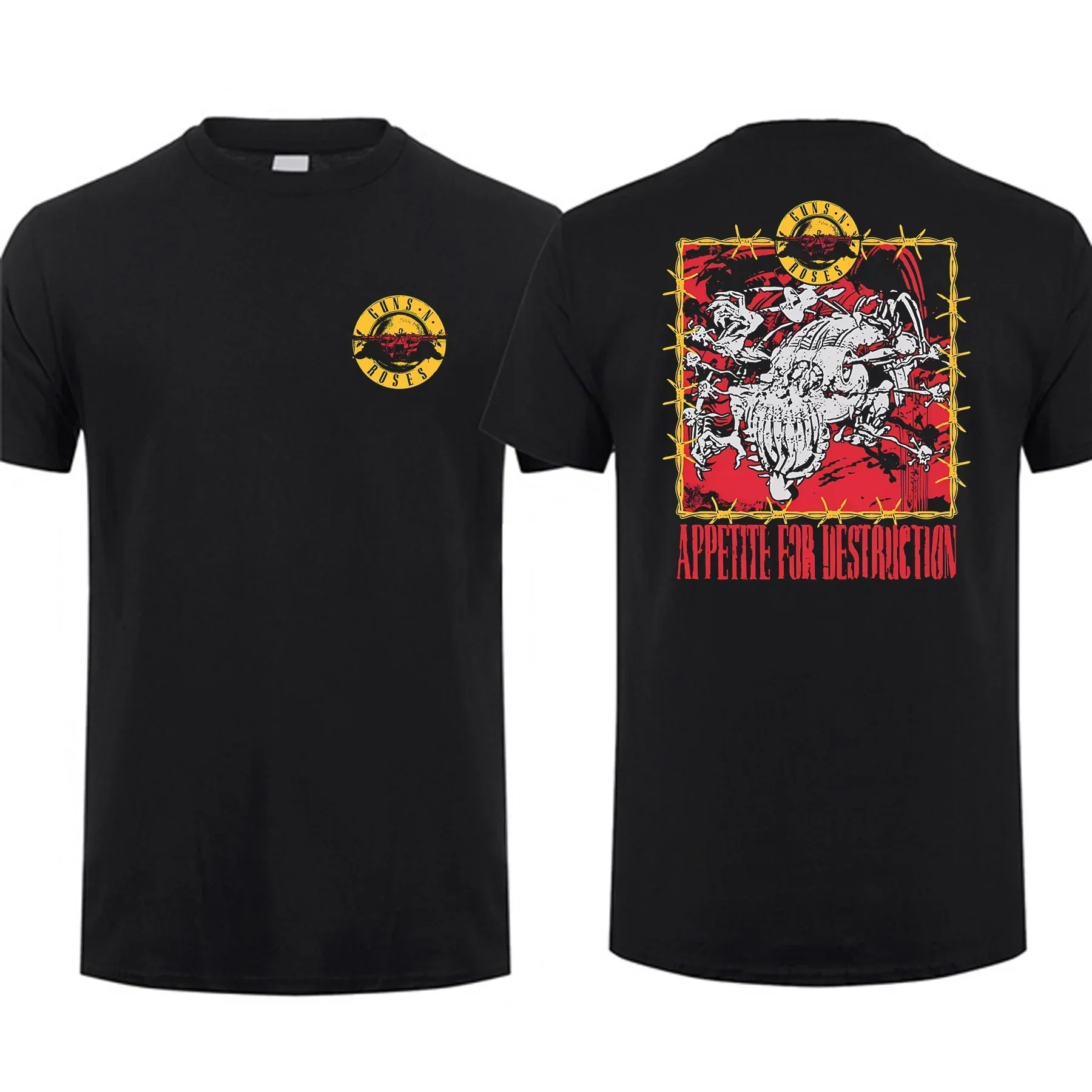 Women Hot Sale Summer Men Cotton Appetite for Destruction By Guns N' Roses Black T Shirt Cool Tee Hip Hop Streetwear T-shirt 3