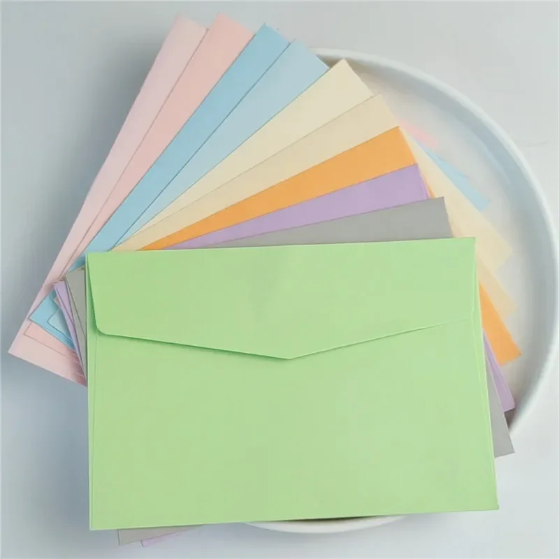 Macaron Color Envelopes 5pcs Wedding Party Invitation Cards Cover Greeting Cards Stationery Office Supplies