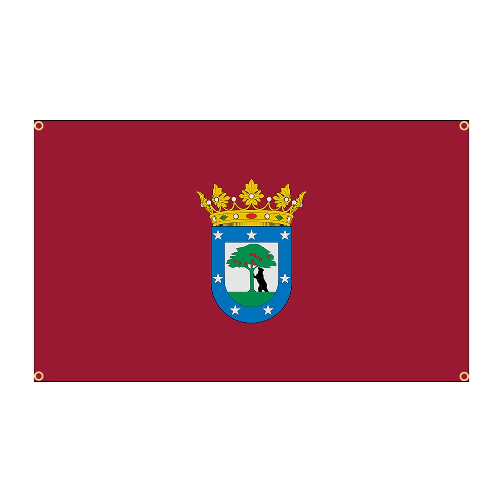 90x150cm Flagge von Madrid, Polyester-Material, spanische Flagge mit Ösen, Banner-Flagge für Haus und Garten, Dekoration – Detail 5
