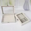Velvet Jewelry Display Box with Glass Lid 20*15*5cm Flocking Jewelry Organizer for Ring/Earring/Bracelet/Necklace Storage Case 5