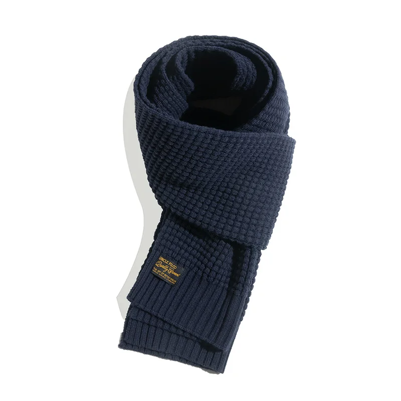 Maden Knitted Winter Scarf Men Striped Cotton Scarf Male Brand