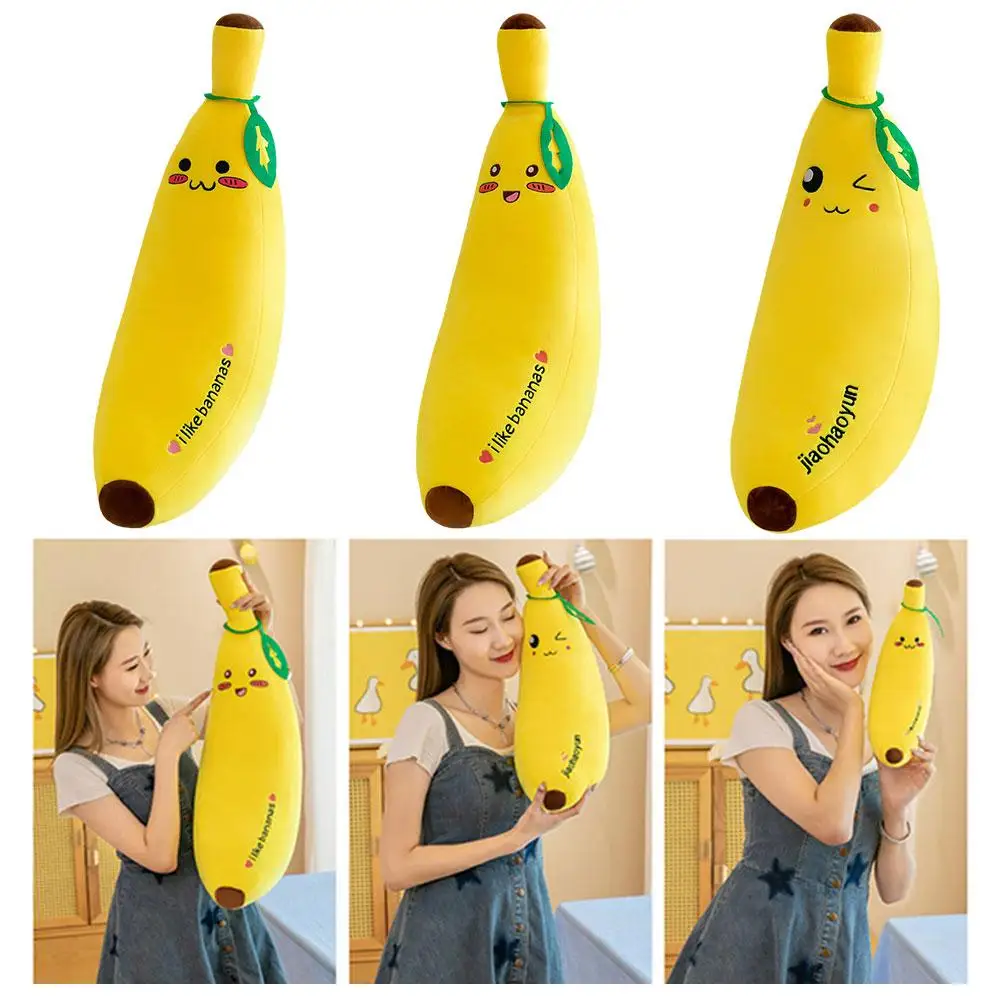 

35cm Plush Banana Pillow Simulation Fruit Pillow Gift Plush Days Bed Festive Sleeping Toy J2h5