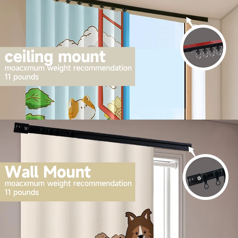 Self-Adhesive Curtain Track Kit No Drilling