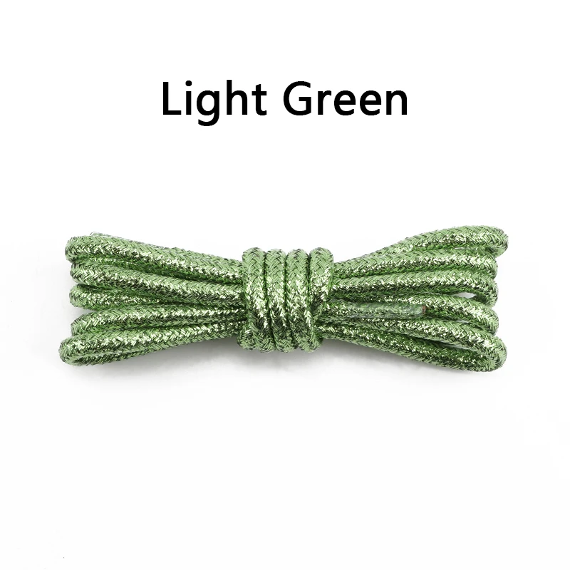 Radiant Metallic Glitter Round Shoelaces in Vibrant Gradient Hues