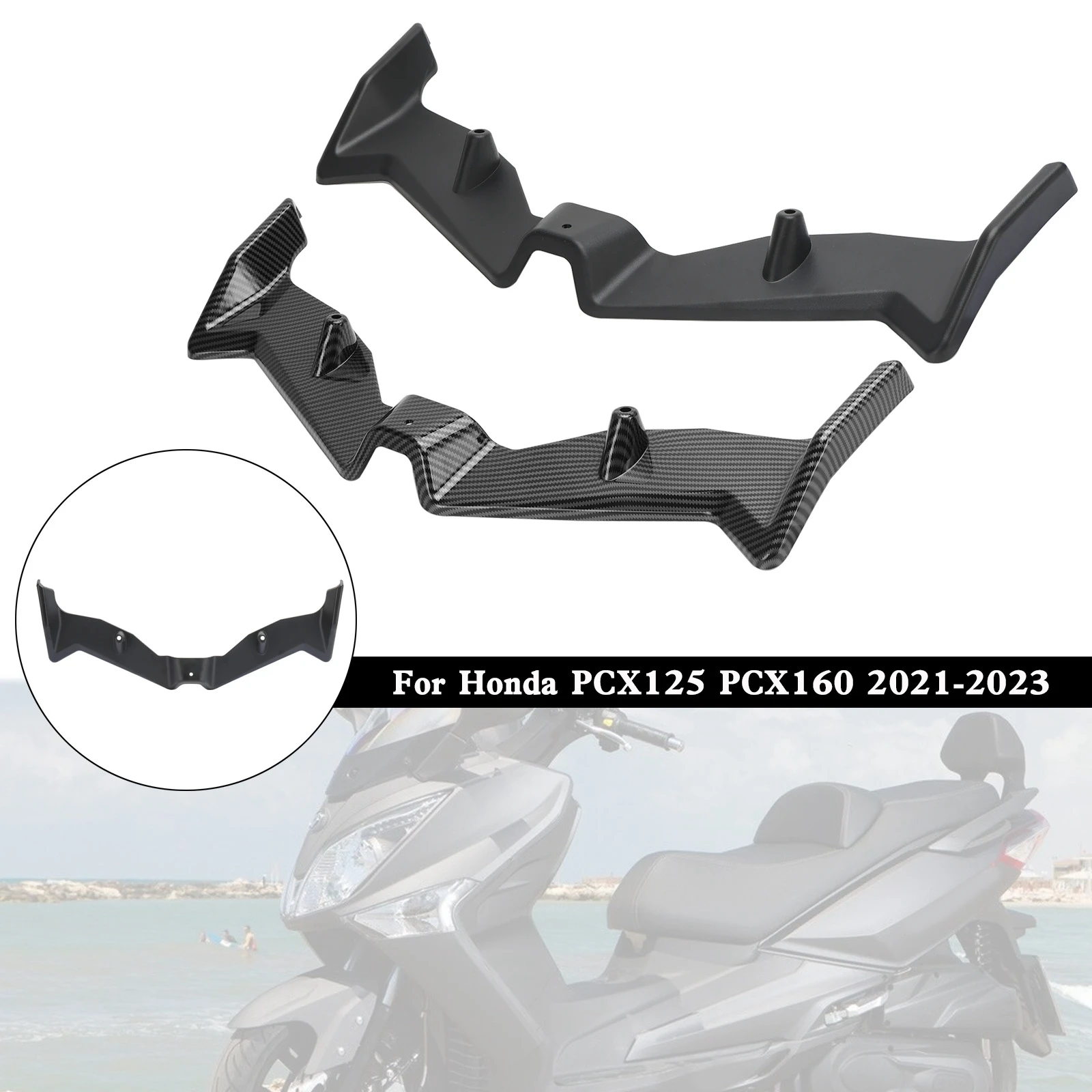 

Topteng Front Fairing Aerodynamic Winglet Cover Durable for Honda Pcx125 Pcx160 21-23 Motorcycle Accessories