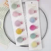 5Pcs/Set Pompom Baby Hair Clips Colorful Plush Ball Kids Hairpins Princess Girl Barrettes Children Headwear Photo Props BB Clip 4
