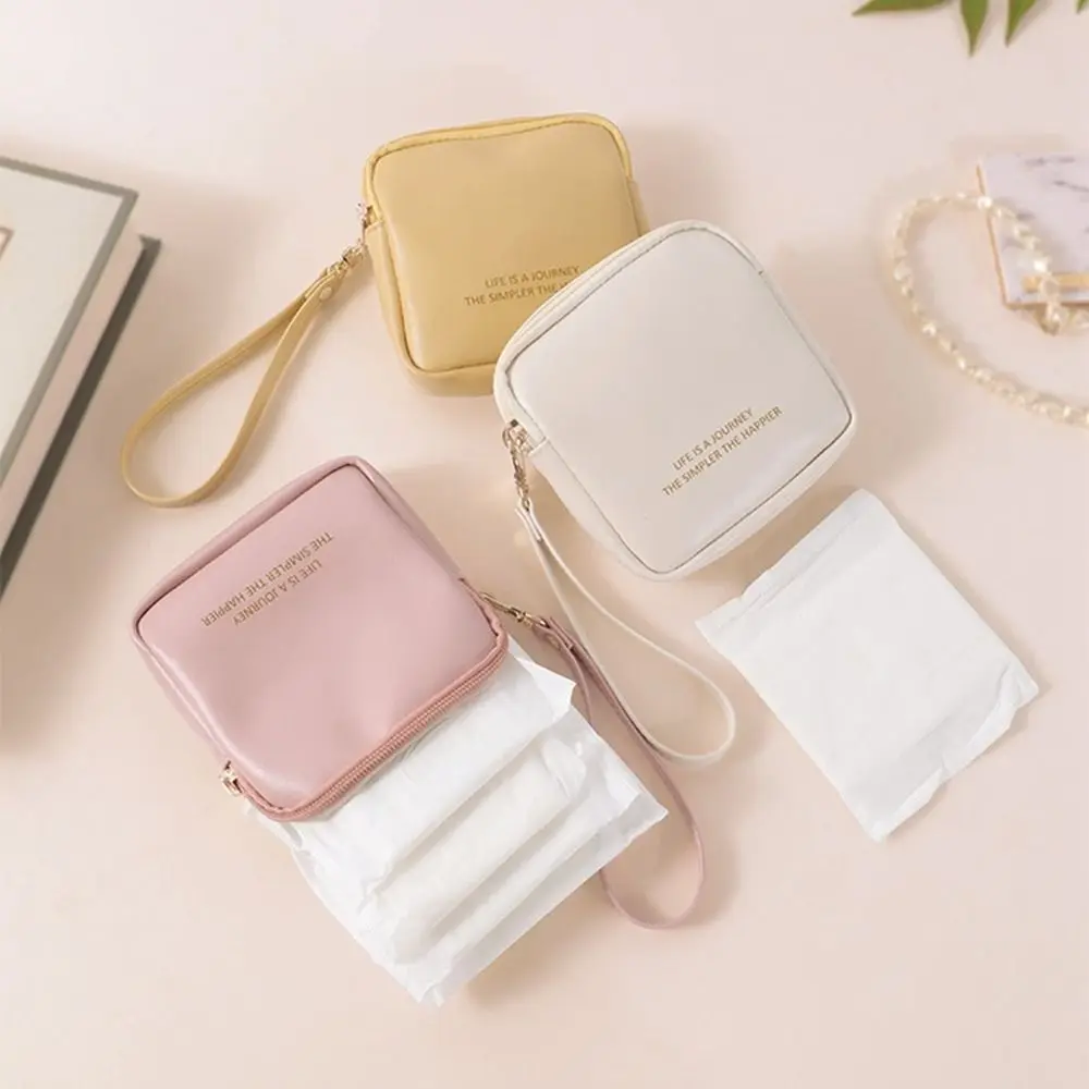 

Square Bag Card Bag Earbuds Earphone Holder Coin Purse Lipstick Pouch Sanitary Napkin Bag Cosmetic Bag PU Leather Storage Bag