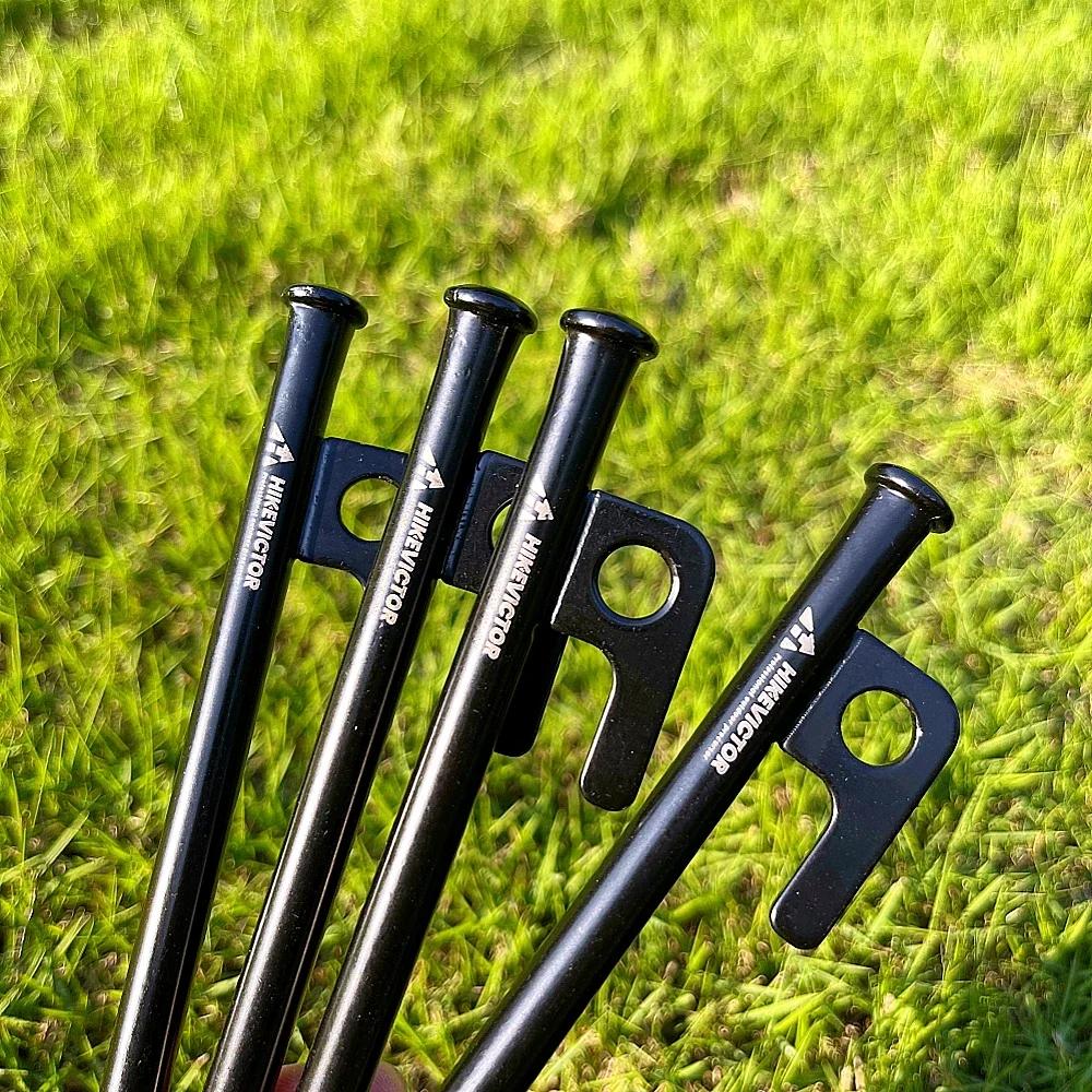 Tent Pegs Hikevictor 4Pcs/8 Inch Outdoor Heavy Duty Steel Stakes for Camping Canopy Awning Camping Ground
