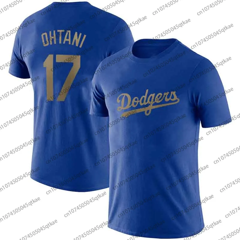 Shohei Ohtani Los Angeles Dodgers Gold Letter Print Pure Cotton Short Sleeve Summer Men Sport Breathable Tshirt men t shirts