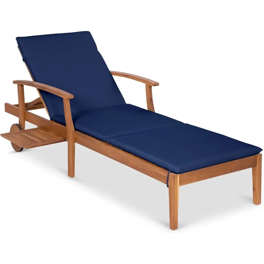 

79x26in Acacia Wood Chaise Lounge Chair Recliner Lightweight Camping Chair Foldable Outdoor Furniture for Patio Folding Lounger