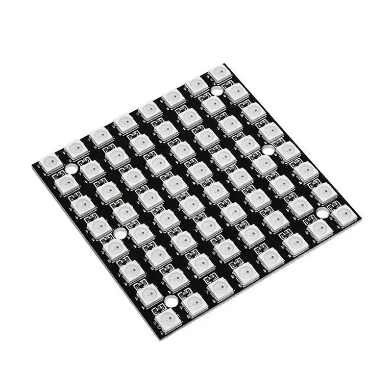 1PC WS2812 LED 5050 RGB 8x8 64비트 LED 도트 매트릭스 모듈 LED 조명용 풀 컬러 드라이버 개발 보드【Homeclub】