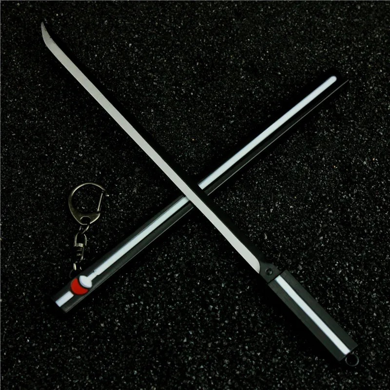 Naruto Uchiha Sasuke Sword of Kusanagi Anime Peripheral Metal Katana Samurai Sword Model Accessories Keychain Gifts Toys Boys