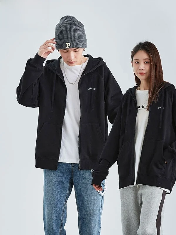  여성용 후드 재킷 블랙 루즈 캐주얼 스포츠웨어 오픈 가디건 가을 신상품 편안한 코튼 폴리에스테르 코트