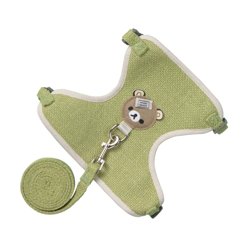 Lindo juego de arnés y correa para mascotas para perros pequeños y medianos, correa para pasear gatos, chihuahua, conejo, chaleco, arnés, collar para caniche, correa, accesorios para perros