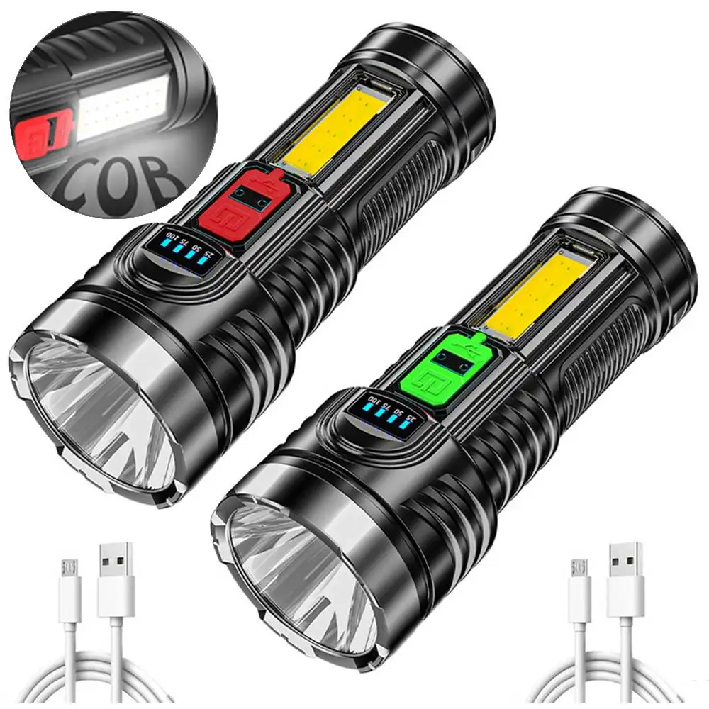 Lampe Torche Led Ultra Puissante Lot de 3 - Lampe De Poche USB  Rechargeable, Mini Lampe de Poche, Lampe Tactique Flashlight Étanche, 4  Modes Zoomable Torche pour Camping Randonnée Urgence : :  Bricolage