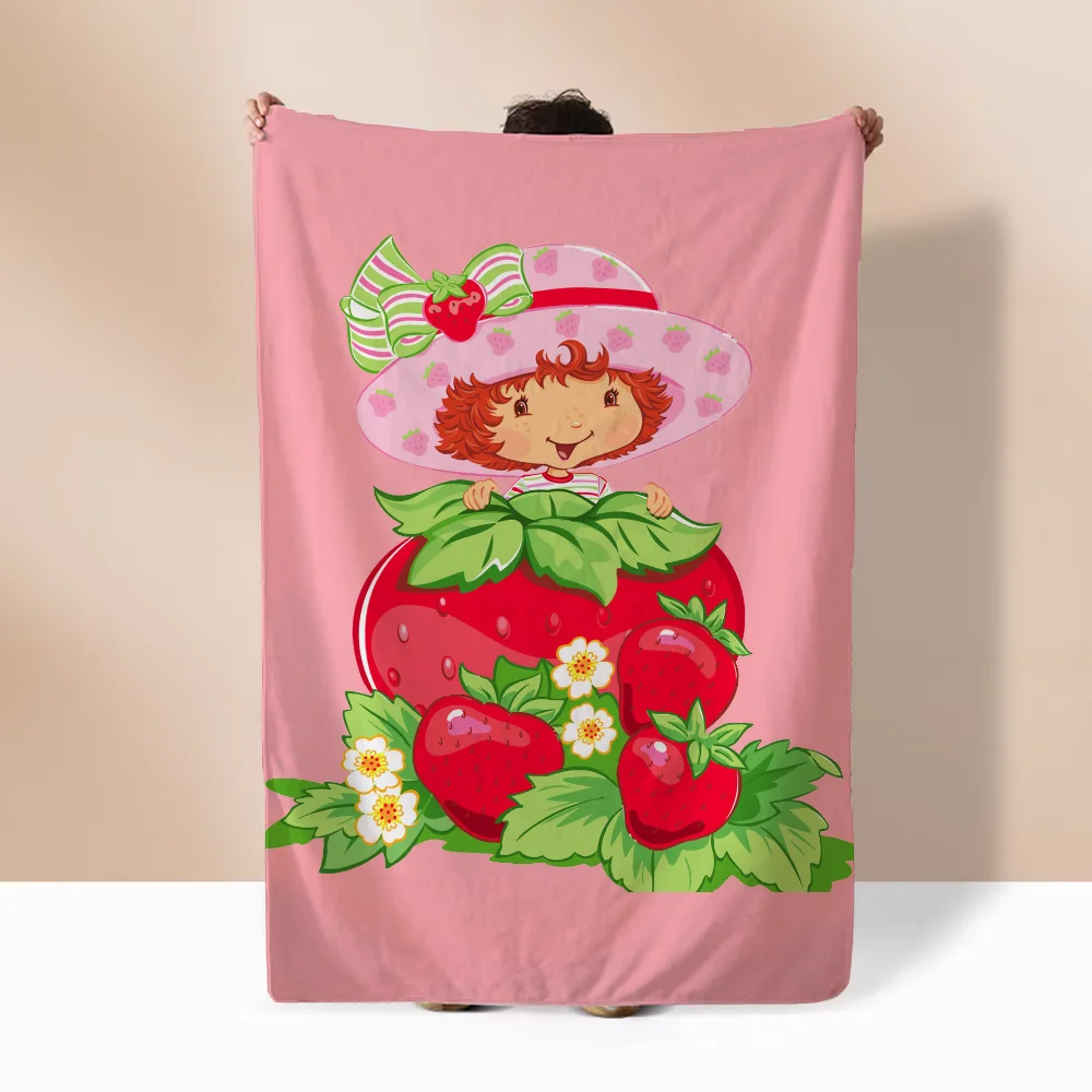 Camping Blanket for Sofa Decoration Strawberry Shortcake Thermal Blankets for Bed Character Blanket King Size Microfiber Bedding 4